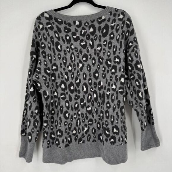 Lucky Brand Leopard Cheetah Print Gray Pullover Sweater Size 1X - Picture 9 of 11